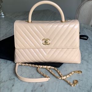 CHANEL Quilted Caviar Coco Handle Flap bag